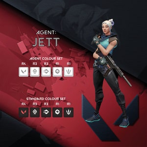 JETT - Valorant Tastenkappen -agent fähigkeiten - oem Profil - passend für Cherry MX Switches & kompatible Andere - Tastenkappen Geschenke