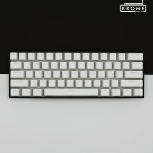 ISO/ANSI - White Pudding Double Shot PBT Keycaps - Full Set with Backlighting - Oem Profile (Sizes for 100, 80 Tkl, 75, 65 and 60)