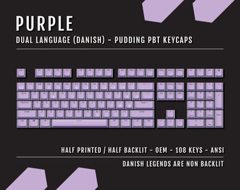 Teclas Purple Danish Pudding: bilingües, PBT de doble inyección.