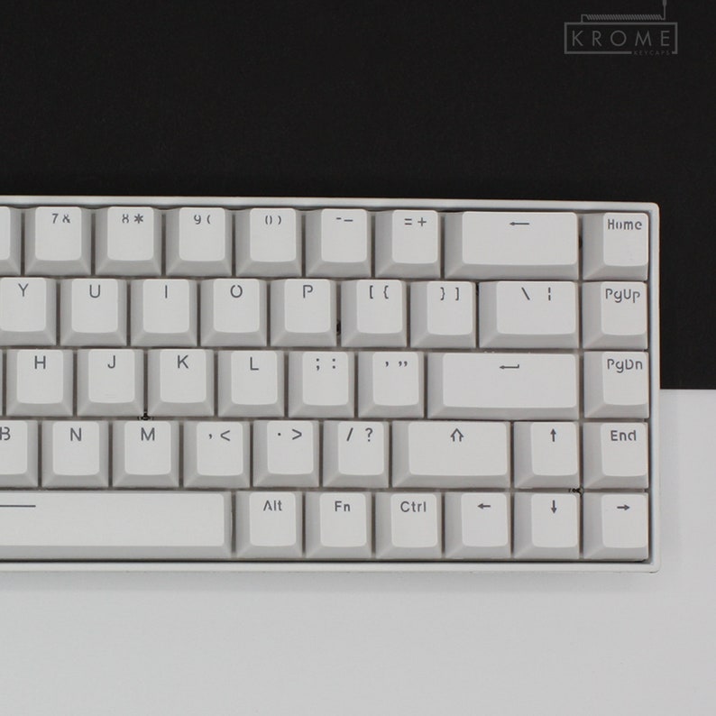 ISO/ANSI - 65/75% Sets - White Double Shot PBT Keycaps - Full Set With ...