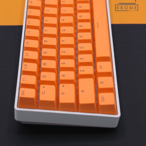 オレンジダブルショットPBTキーキャップ：ANSI & ISO、65/75%サイズ
