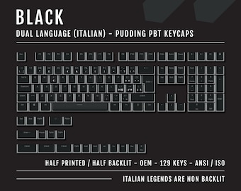 Tasti Black Italian Pudding: PBT a doppia iniezione, ANSI/ISO