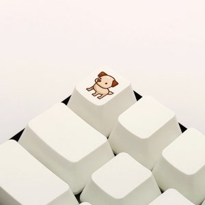 Cute Dog   Custom Keycap -  R4/R3/R2/R1 - OEM Profile - Fits Cherry MX Switches - Keycap Gifts - Christmas Keycap Gifts