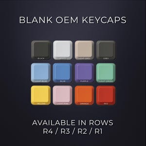 Blank PBT Keycaps-  R4 Row - Lots of Colours - Available in R4 - OEM Profile - Fits Cherry MX Switches / Gateron / Kailh / Razer Keyboards