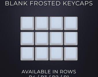 Blank Frosted (Translucent) PBT Keycaps - Any Row - Available in R4 / R3 / R2 / R1  - OEM Profile - Fits Cherry MX Switches