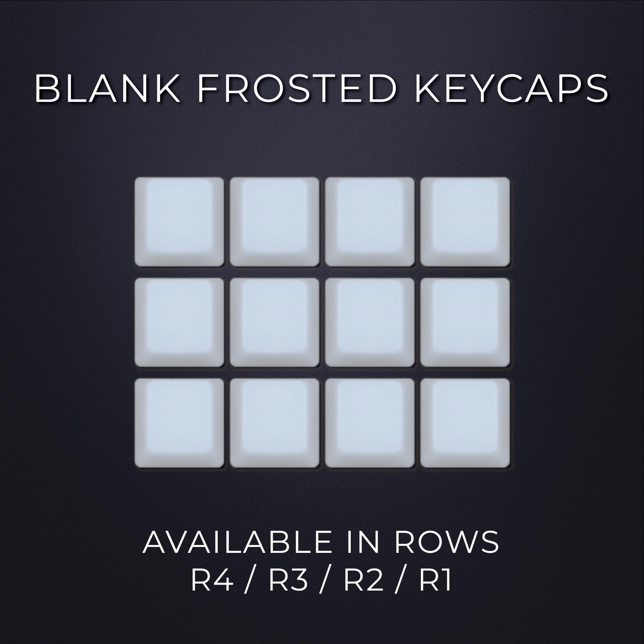 Blank Frosted (Translucent) PBT Keycaps - Any Row - Available in R4 / R3 / R2 / R1  - OEM Profile - Fits Cherry MX Switches