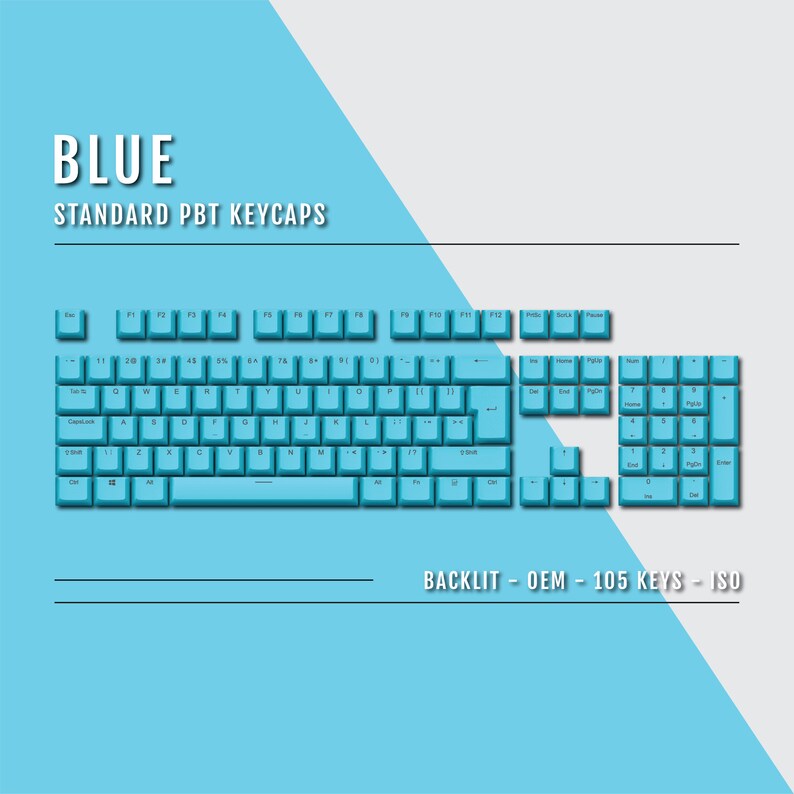 Blue USA Keycaps - Double Shot PBT - Backlit Legends - Ansi & Iso ...