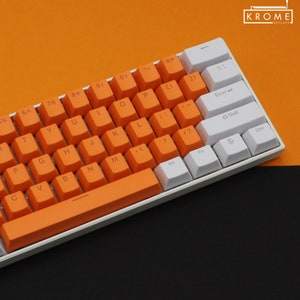 ISO/ANSI - White & Orange Double Shot PBT Keycaps - Full Set with Backlighting - Oem Profile (Sizes for 104/105, 80 Tkl and 60) - Sale image 3