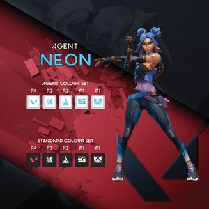 NEON - Valorant Keycaps - Agent Abilities  - OEM Profile - Fits Cherry MX Switches & Compatible Others - Keycap Gifts
