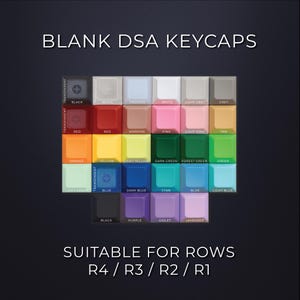 Blank DSA PBT Keycaps - Solid and Transparent Available - Lots of Colours - Fits Cherry MX Switches - Keycap Gifts