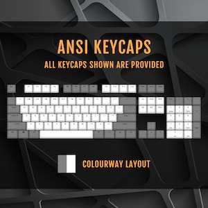 ISO/ANSI - White & Orange Double Shot PBT Keycaps - Full Set with Backlighting - Oem Profile (Sizes for 104/105, 80 Tkl and 60) - Sale image 4