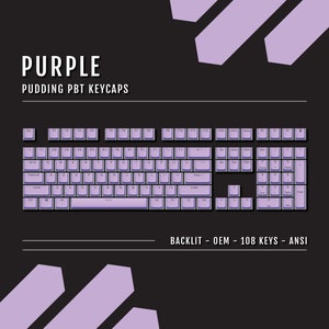 Purple Pudding Keycaps: Backlit Double Shot PBT - ANSI