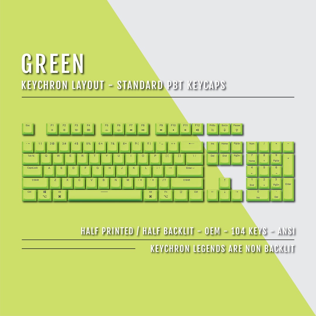 US Green Keychron Keycaps Dual Language Keycaps Double Etsy UK