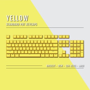 Yellow USA Keycaps - Double Shot PBT - Backlit Legends - Ansi & Iso Available - For Sizes 100/80 TKL/60%