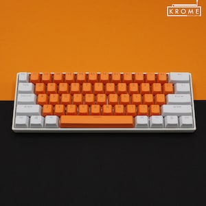 ISO/ANSI - White & Orange Double Shot PBT Keycaps - Full Set with Backlighting - Oem Profile (Sizes for 104/105, 80 Tkl and 60) - Sale image 1