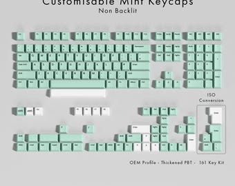 Juego de teclas Mint PBT: perfil OEM personalizable, sin retroiluminación