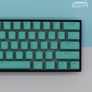 ANSI Turquoise Pudding Double Shot PBT Keycaps Full Set with Backlighting Oem Profile Sizes for 100, 80 Tkl and 60 image 3