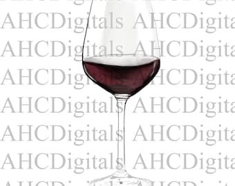 Red Wine Glass Sublimation Image, Wine Bottle Watercolor Images, Digital Download, Wine, Party, New Years Eve Celebration, Birthday Image