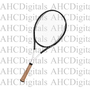 Tennis Racket Sublimation Image, Watercolor Sports Art, Digital Download for DIY Home Decor, Instant Printable, Sports Drawing