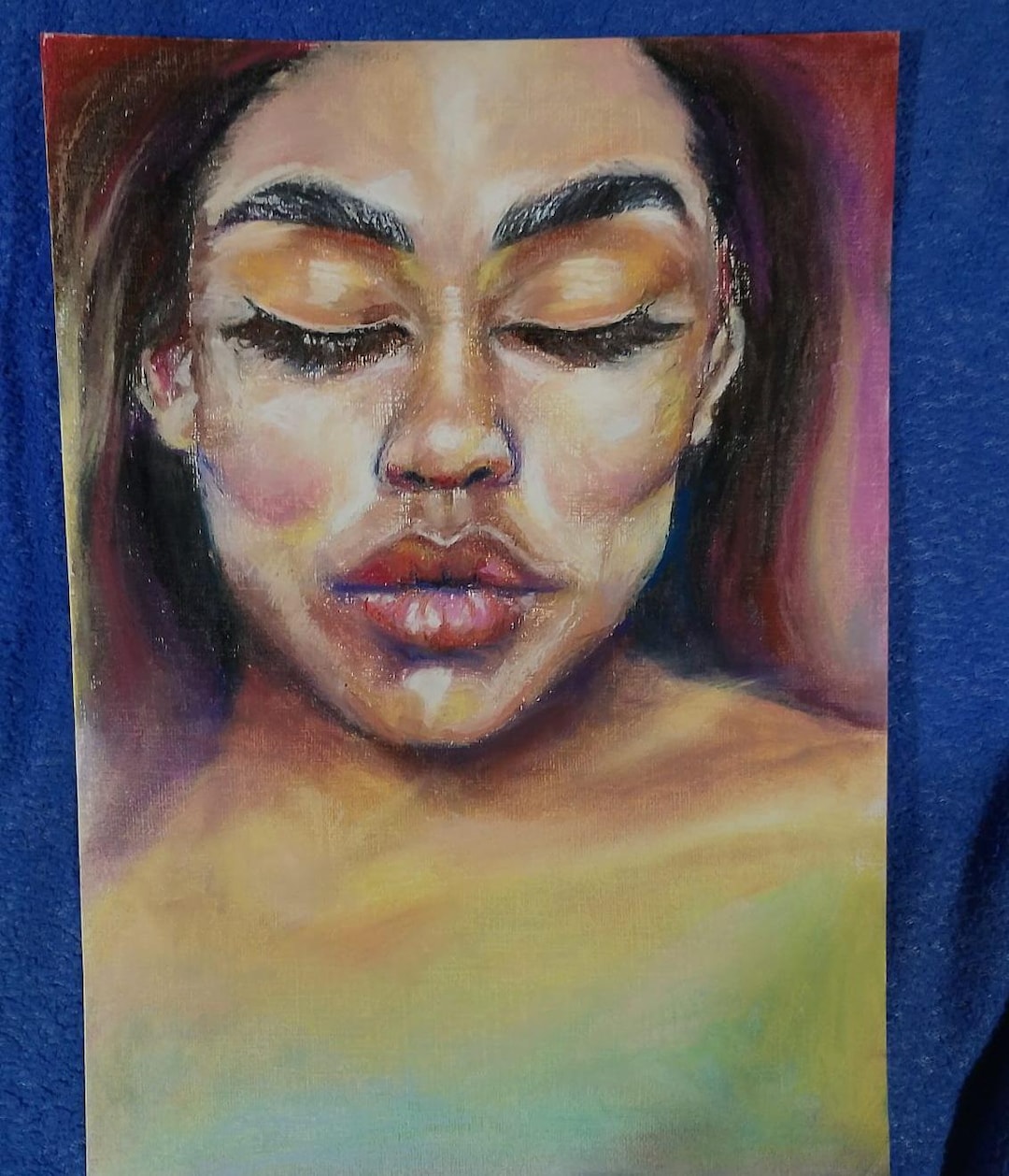 Original A4 Oil Pastel Portrait on Acrylic Paper. - Etsy
