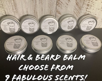 Men’s Grooming Beard Balm | Mens Spa Box Hair and Bread Balm | Scented Fragrances | Self Care | Men's Pamper Gift | Pick Your Own Scent