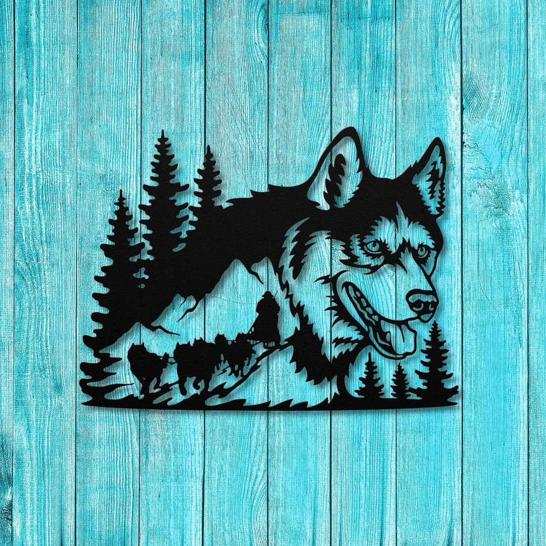 Wolf, Wildlife, Metal Wolf Art, Tree Mountain Decoration, Nature Wall