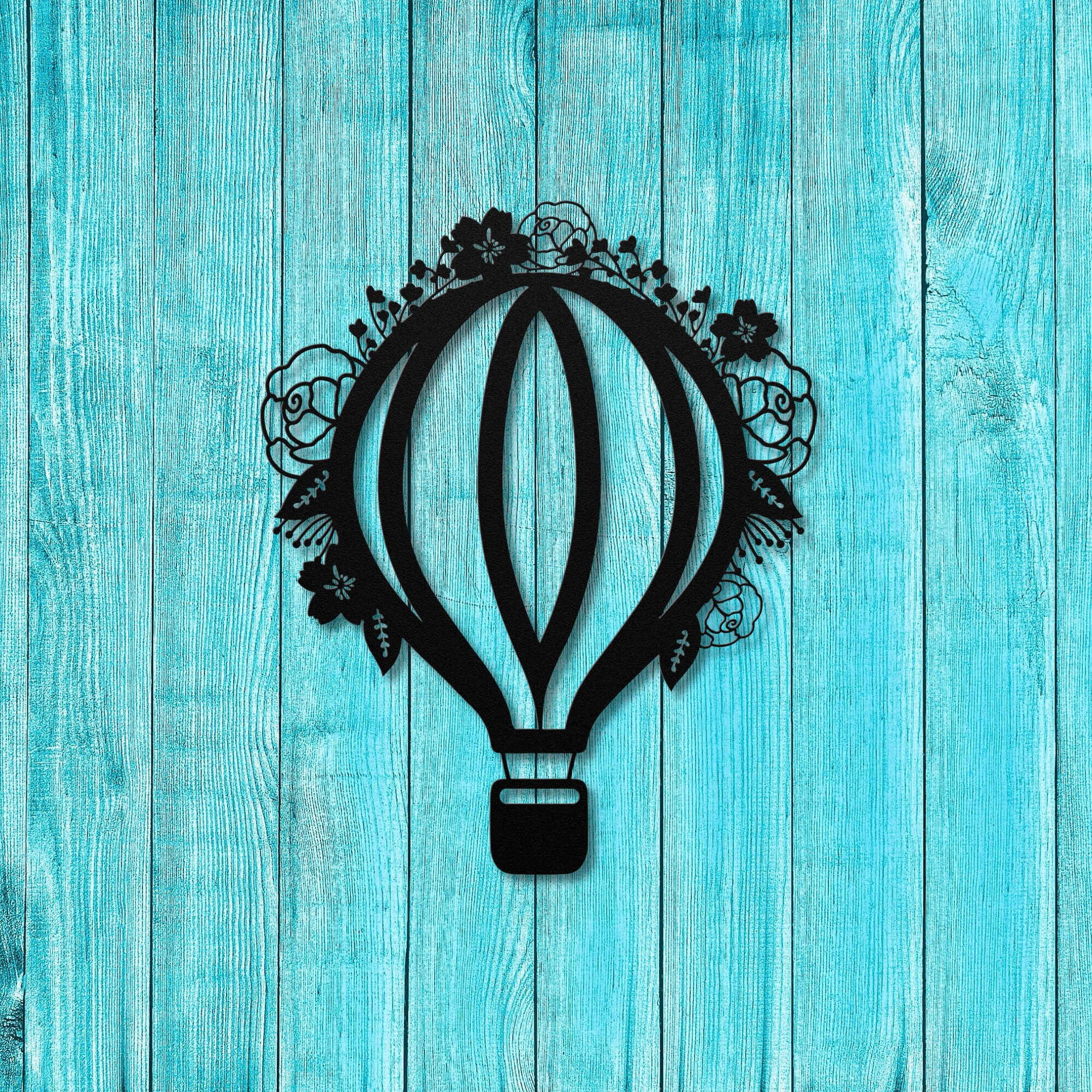 Hot Air Balloon Hot Air Balloon Floral Flower Wall Art Etsy