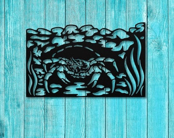 Crab, Wildlife, Metal CrabArt, Metal Sea Life, Under The Sea, CrabDecor, Ocean Decor, Beach Decor, Tropical Decor, Tropical Fish Art