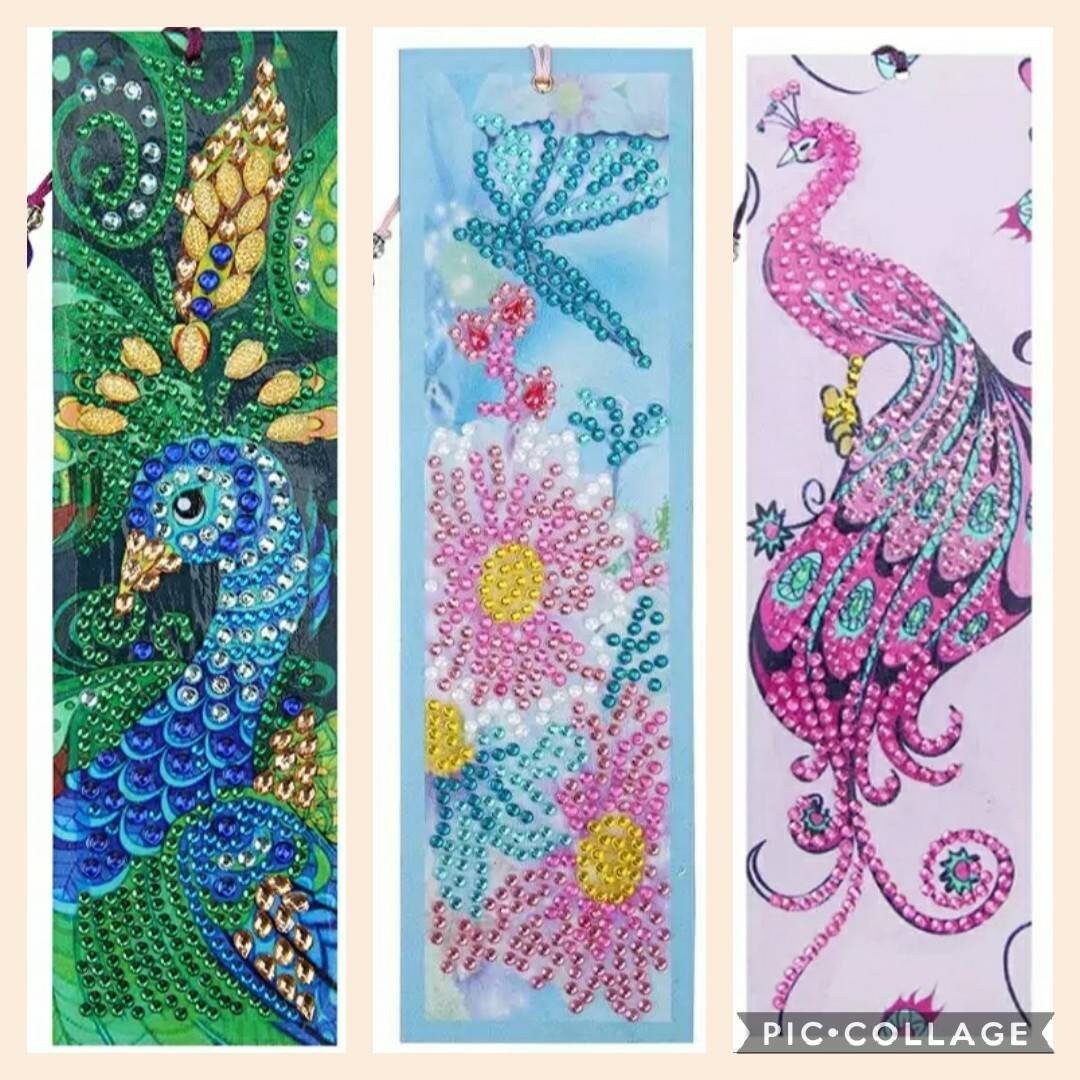 Diamond Painting Bookmark Crafting Kit, DIY Peacock, Dragonfly 1012 Etsy