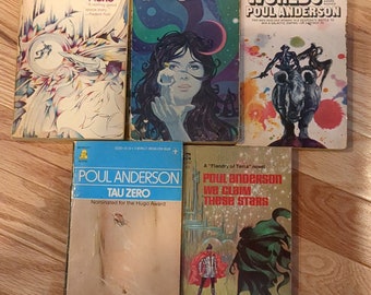 Poul Anderson 5 vintage paperbacks w/1st editions 1950s-1970s