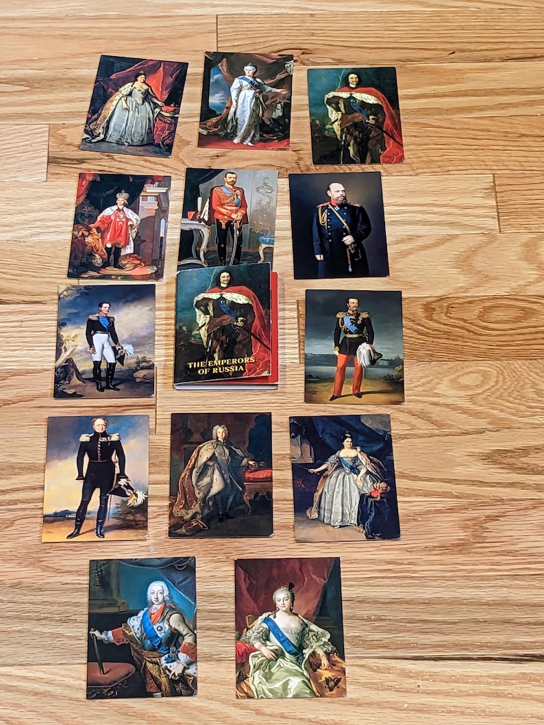 Emperors of Russia 13 Portrait Cards From Peterhof Museum Etsy