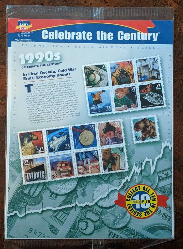 1990s Celebrate the Century Stamp Sheet 15 Stamps Mint Sealed Etsy