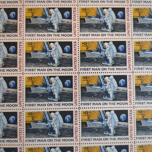 First Man on the Moon 1969 stamps set of 61 on 4 plate blocks Scott #C076