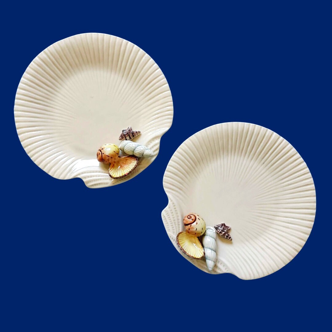 Set of 2 Vintage Fitz & Floyd Seashell Snack Plates Japan Etsy