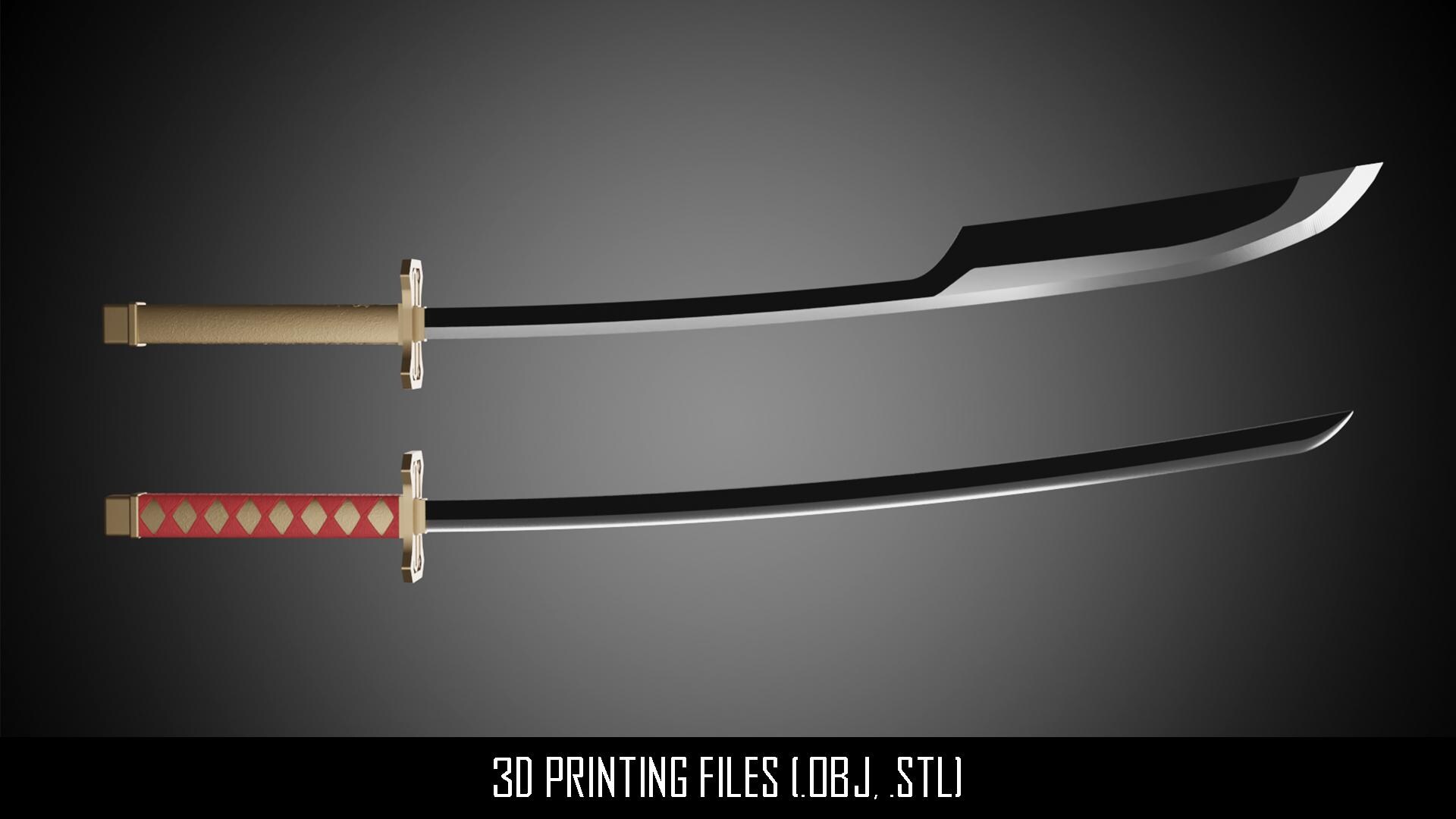 Bleach - Sajin Komamuras Swords - Files for 3D Printing - Sliced