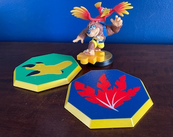 Banjo-Kazooie Coasters | Flight Pad and Jump Pad | amiibo display stand | 3D Printed Novelty Game Gift