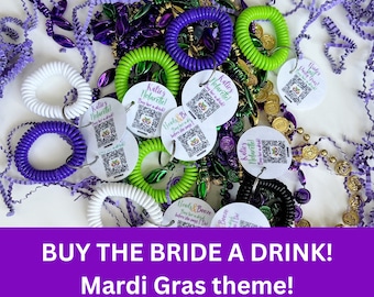 Código QR Venmo, Pulsera de despedida de soltera Venmo, Comprar una bebida para la novia, Despedida de soltera Venmo, Despedida de soltera Mardi Gras