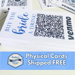 Buy the Bride a Drink, QR code Card, Drink Bracelet, Venmo Tags, Bachelorette Bracelets, Venmo Sign, Bachelorette Party Favors, Cash App