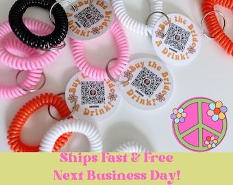Dazed and Engaged, Venmo the Bride, Groovy Bachelorette, Buy the Bride a Drink, Venmo Bracelet, 70s decor, Boho Bachelorette, Party Favors