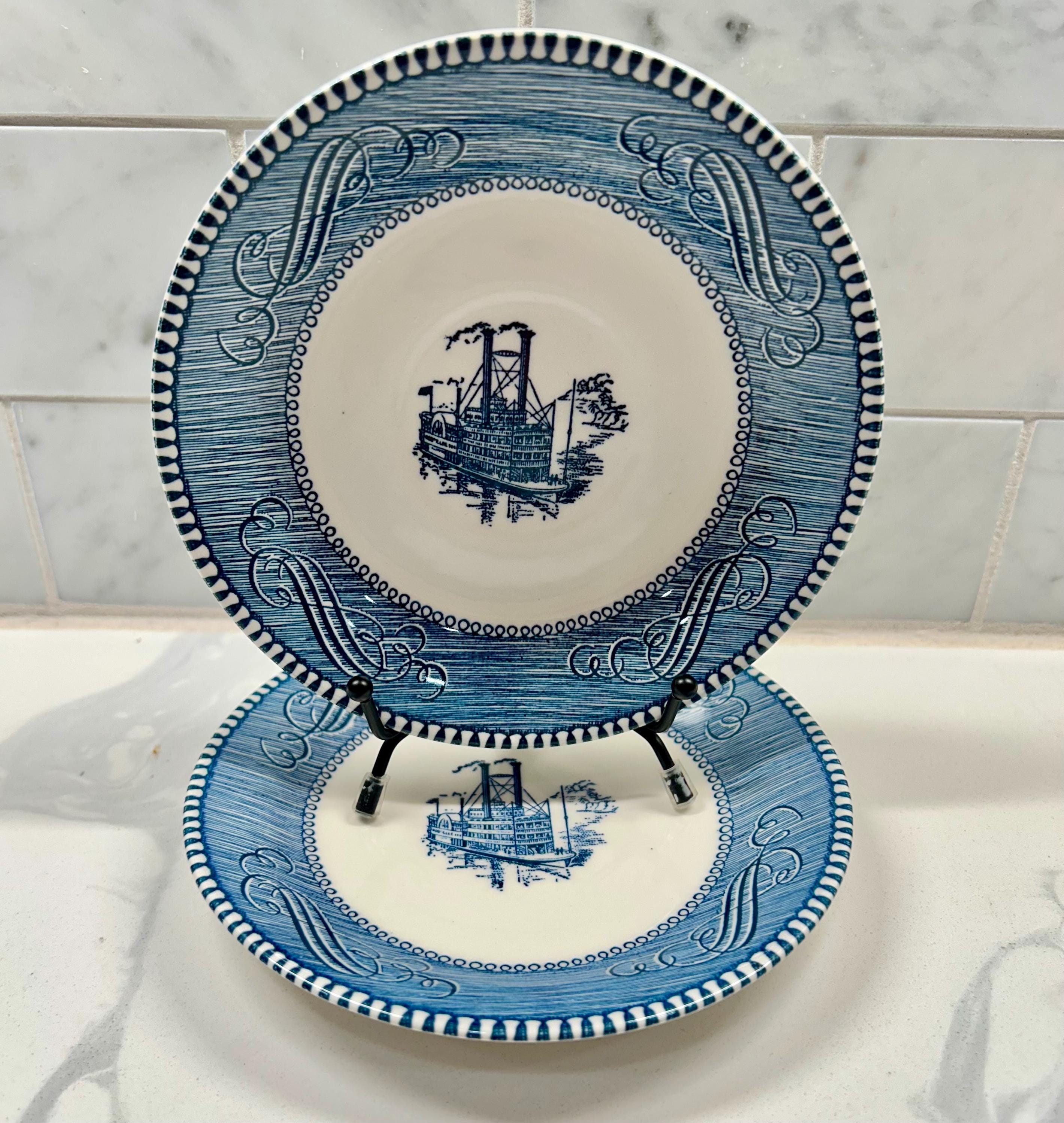 Blue Steamboat Plate - Etsy