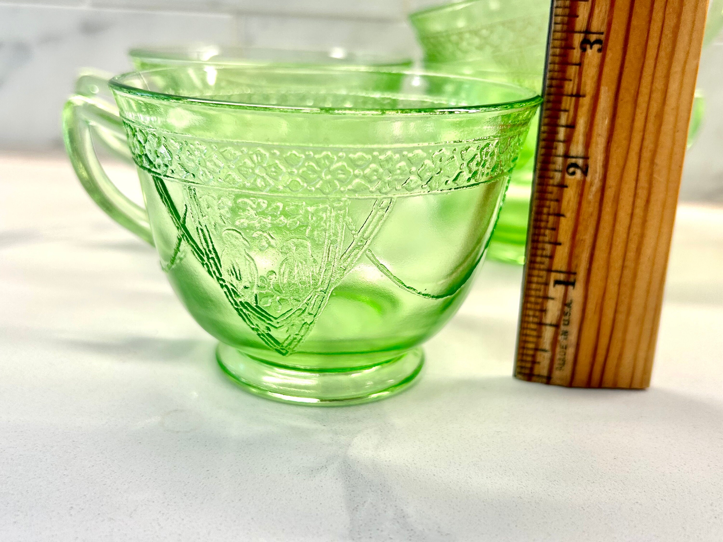 Set of 4 Depression Glass Tea Cups by Anchor Hocking in Etsy
