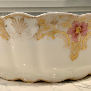Limoges France Hand Painted Large Porcelain Bowl 1920s Vintage/Antique