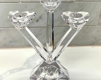 Villeroy & Boch Crystal 3-Light Candlestick Holder Opera Style Gorgeous Vintage