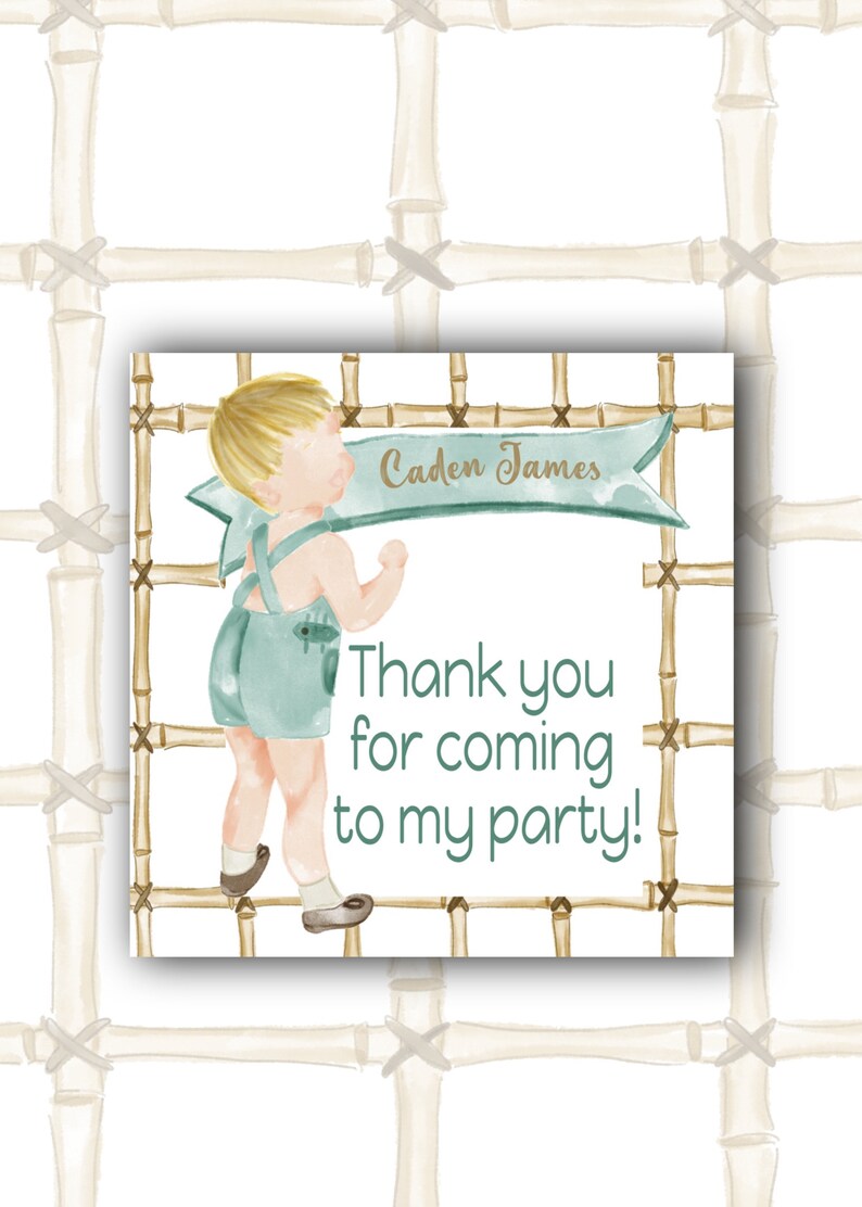 Bamboo Baby Boy Gift Tag image 1