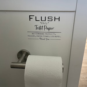 Do Not Flush Vinyl Decal Sign for Bathroom in Airbnb or Business. Septic System Option