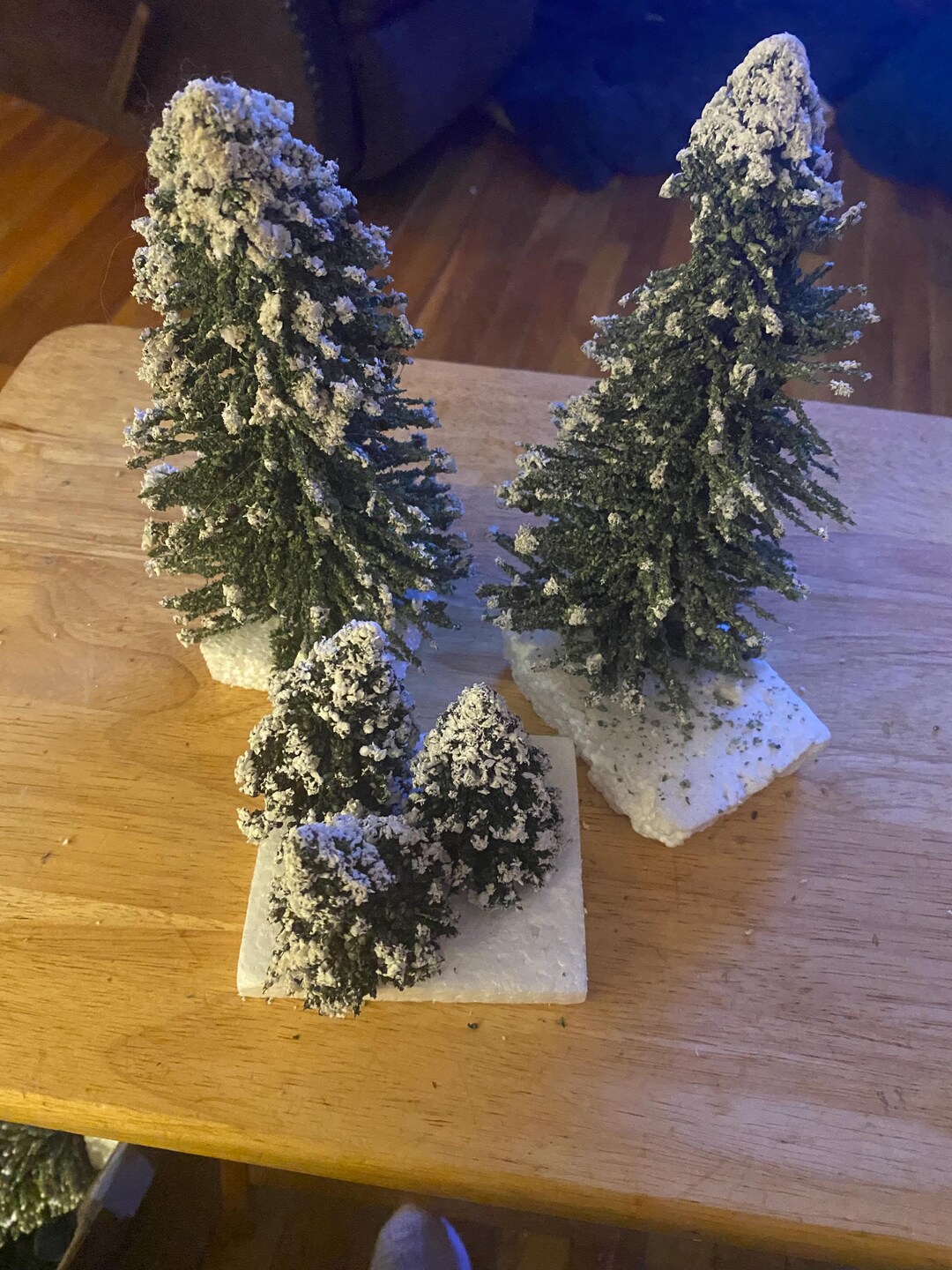 Village Accessory Snow Capped Spruce Trees - Etsy
