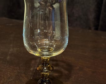 Vintage Libby Tulip Wine Glass Smokey Brown