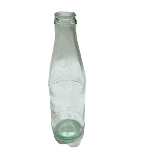 Vintage 1970s Dr. Pepper Bottle Ribbed Green Glass 10 oz Oval Logo