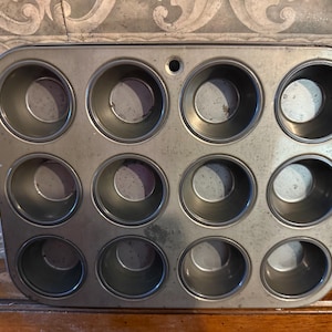 Vintage lot of two mini cupcake or muffin pans