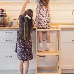 BESTFORM Adjustable Kitchen Helper for Kids Toddlers Learning Tower Children Standing Safety Stand Rail Step Stool Montessori image 9